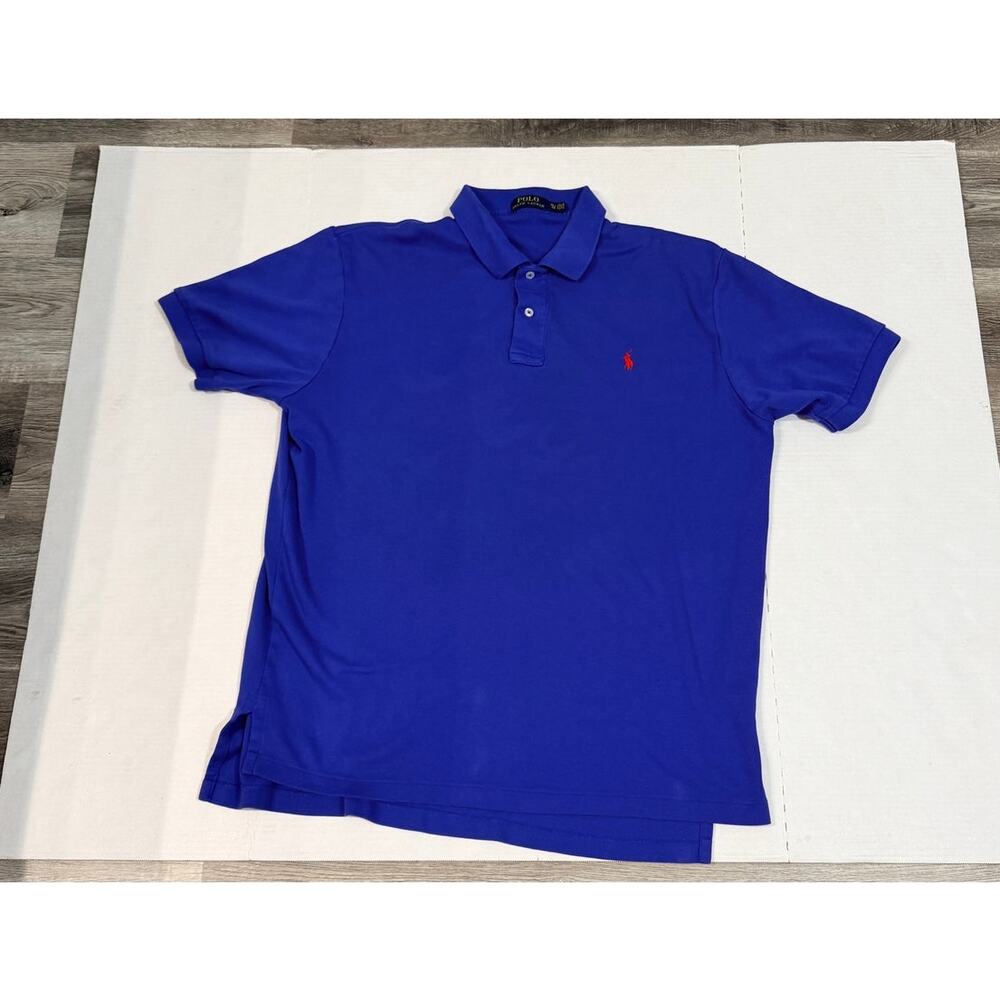 Polo Ralph Lauren Polo Shirt Mens XL Blue Red Pony Short Sleeve Classic